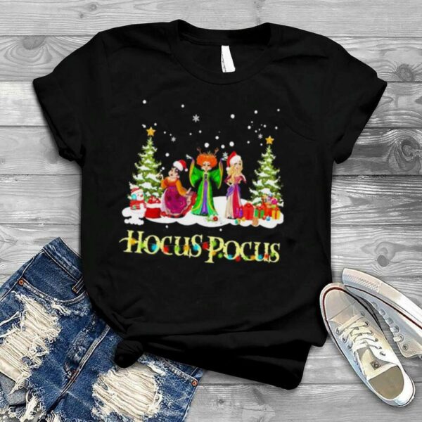 Hocus Pocus Snow Merry Christmas light shirt