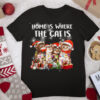 Home Is Where The Cat Is Christmas Costume T Shirt