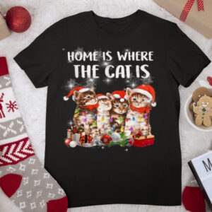 Home Is Where The Cat Is Christmas Costume T Shirt