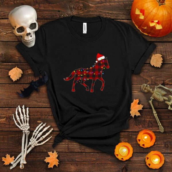 Horse Santa Light Merry Christmas Shirt