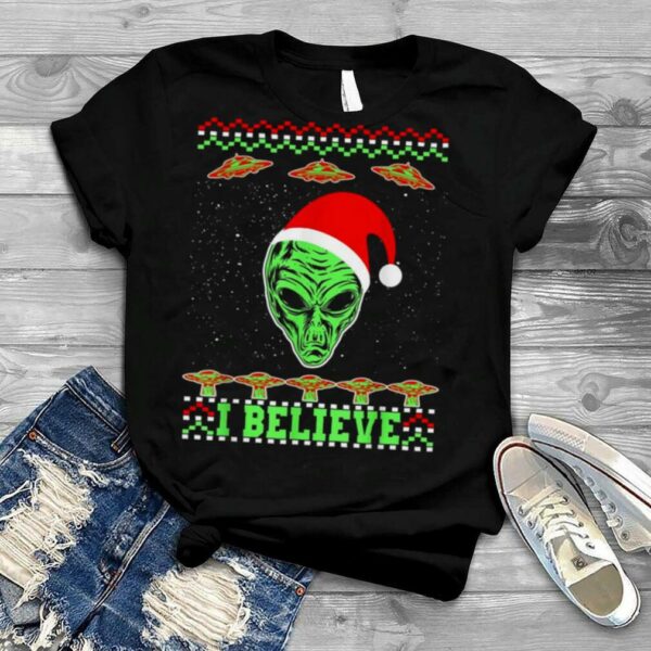 I Believe In Aliens Ugly Christmas T Shirt