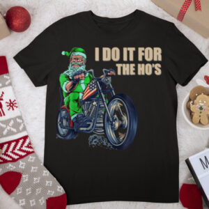 I Do It For The Ho’s Christmas Santa Claus Riding A Bicycle T Shirt