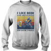 I Like Beer And Motocross And Maybe 3 People Vintage Retro shirt
