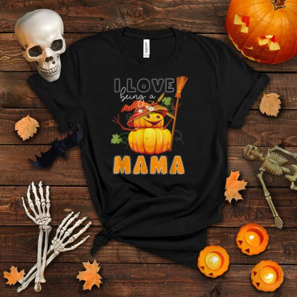 I Love Being A Mama Pumpkin Snowman Halloween Christmas T Shirt