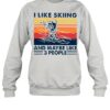 I like skiing and maybe like 3 people vintage shirt