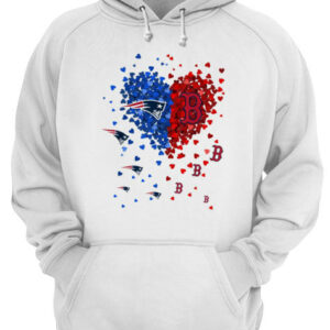 I love New England Patriots and Boston Red Sox heart shirt 3