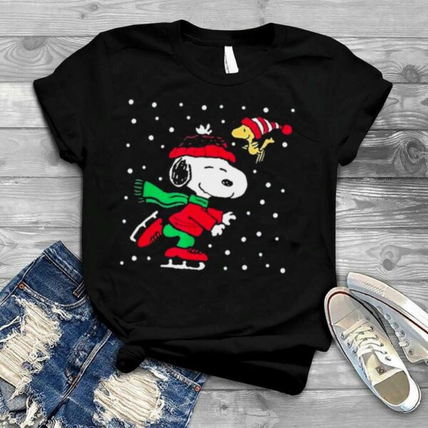 Ice Skating Peanuts Snoopy Merry Christmas T Shirt