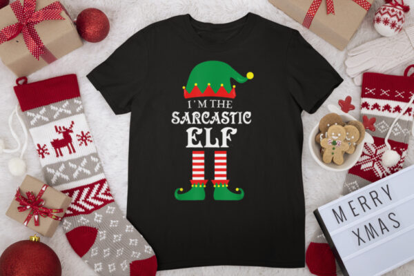 I’m The Sarcastic ELF Matching Family Group Christmas Pajama T Shirt