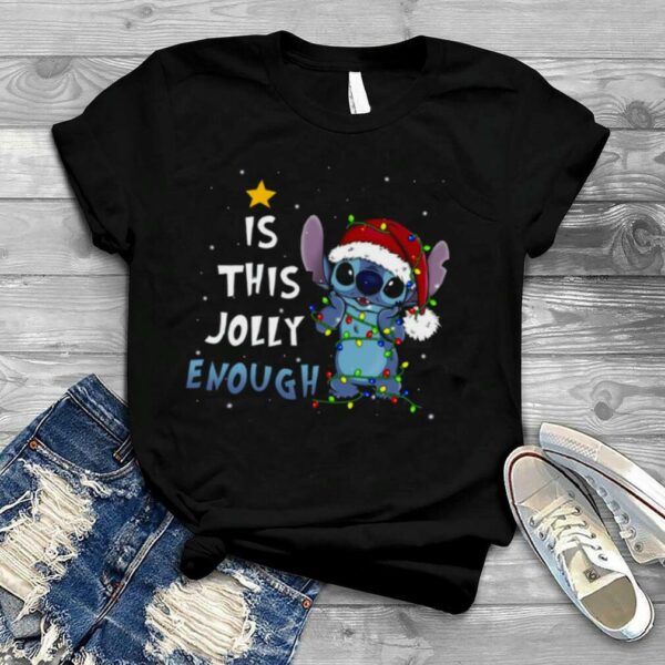 Is This Jolly Enough Stitch Christmas Lights shirt