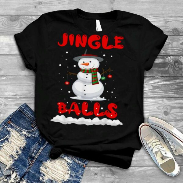 Jingle balls tinsel tits couple Christmas snowman shirt