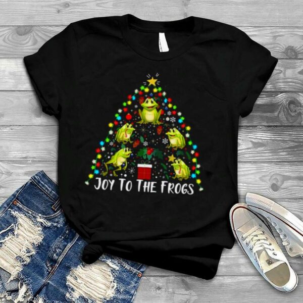 Joy To The Frogs Christmas Tree Santa Christmas shirt