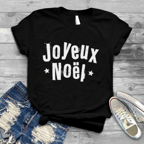 Joyeux Noel Merry Christmas White Text shirt