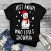 Just A Girl Who Loves Snowman Xmas Cute Christmas shirt