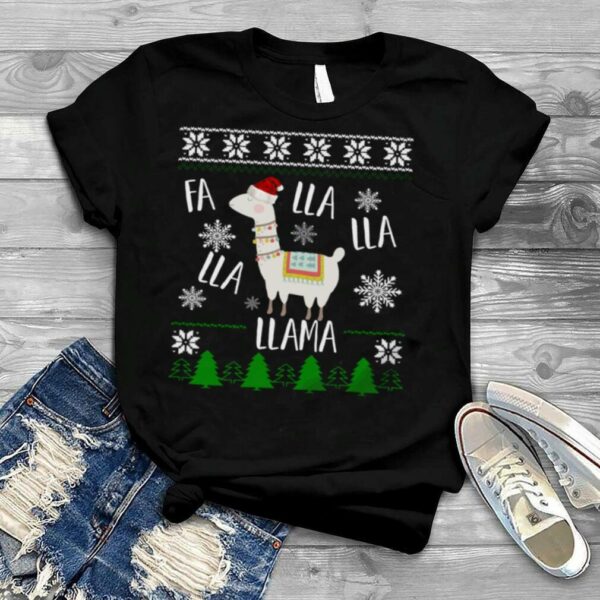 La Lla Lla Lla Llama Merry Christmas Shirt