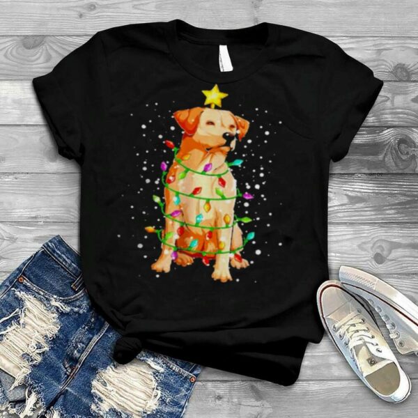 Labrador Retriever Dog Christmas Tree Lights Pajamas Xmas shirt