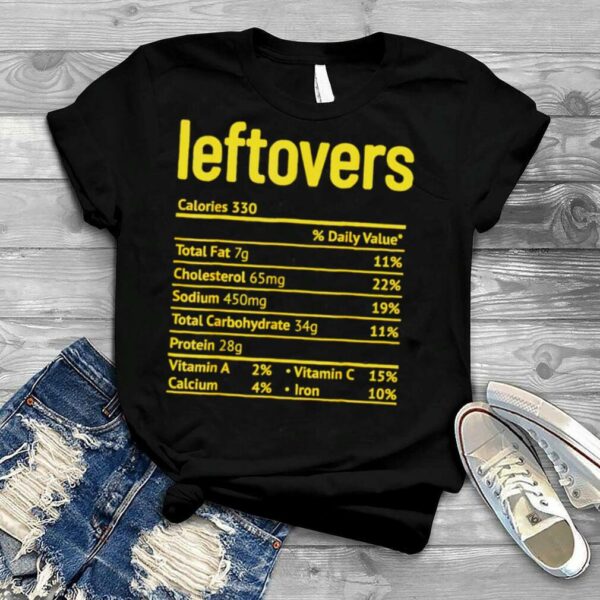 Leftovers nutrition facts Thanksgiving Christmas shirt