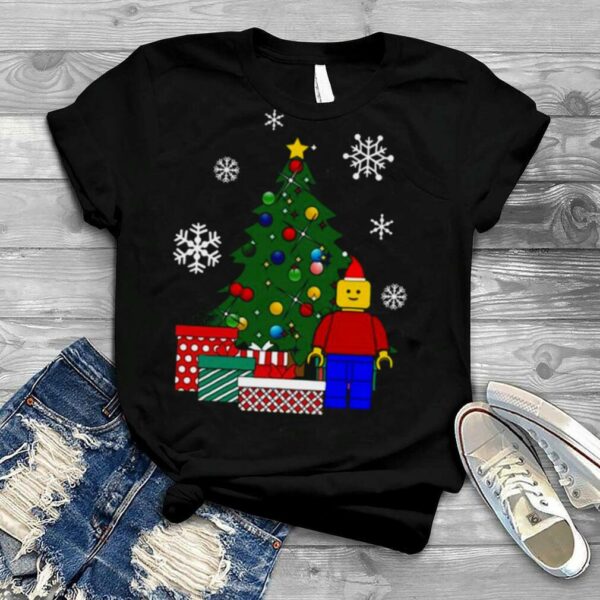 Lego Man Around The Christmas Tree Baseball shirt