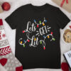 Let’s Get Lit Funny Christmas Lights Xmas Maching Pijama T Shirt