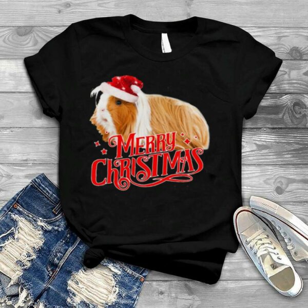 Longhair Sheltie Guinea Pig Wishes A Merry Christmas Vintage shirt