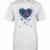 Love Atlanta Braves Baseball Logo Hearts T-Shirt