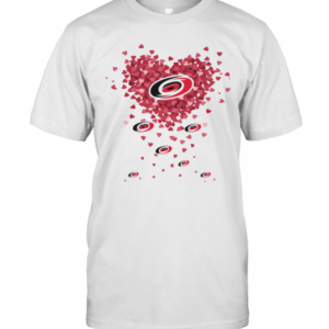 Love Carolina Hurricanes Hockey Logo Hearts T-Shirt