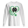 Love Notre Dame Fighting Irish Stethoscope Heartbeat nurse shirt