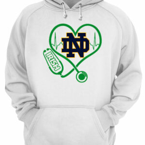 Love Notre Dame Fighting Irish Stethoscope Heartbeat nurse shirt 2 Love Notre Dame Fighting Irish Stethoscope Heartbeat nurse shirt 3