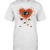 Love Philadelphia Flyers Hockey Logo Hearts T-Shirt
