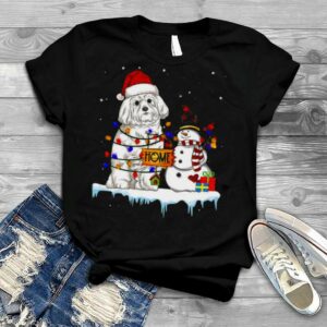 Maltese Dog Christmas Snowman shirt