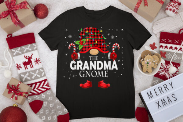 Matching Family Funny The Grandma Gnome Christmas PJ Group T Shirt