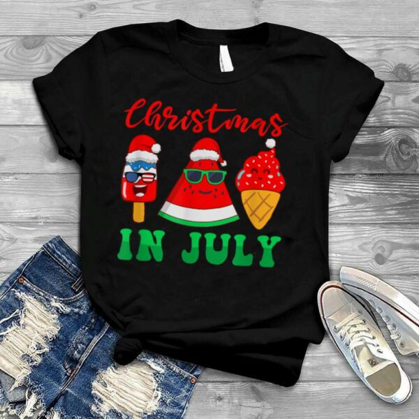 Melon and Ice Cream Men Woman Kids Christmas in July T Shirt