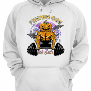 Mens Halloween Gym Workout Pumpkin Iron shirt 3