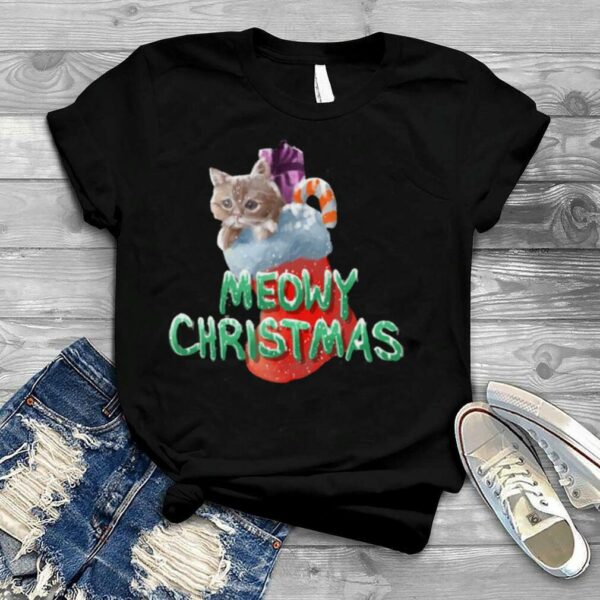 Meowy Christmas Cat Stocking shirt