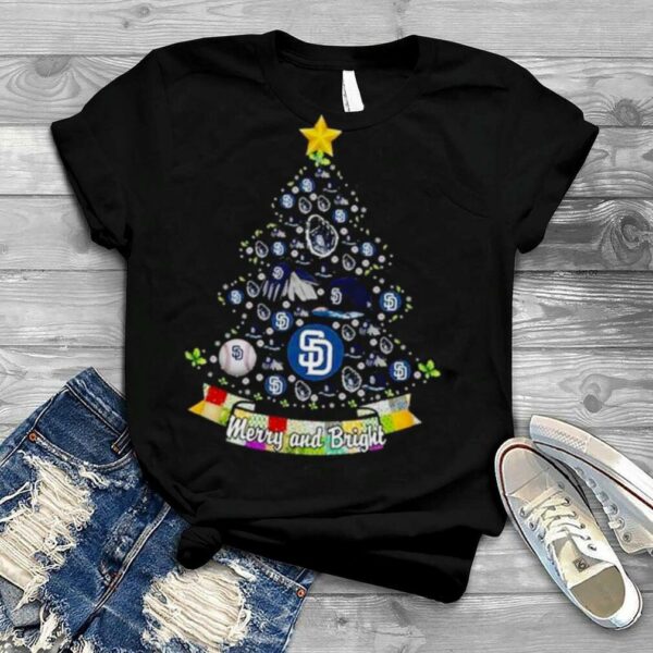 Merry And Bright San Diego Padres MLB Christmas Tree 2022 Shirt