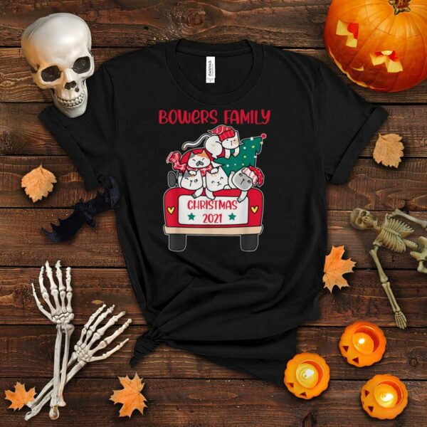 Merry Catmas Christmas truck cat lovers Bowers Family T Shirt