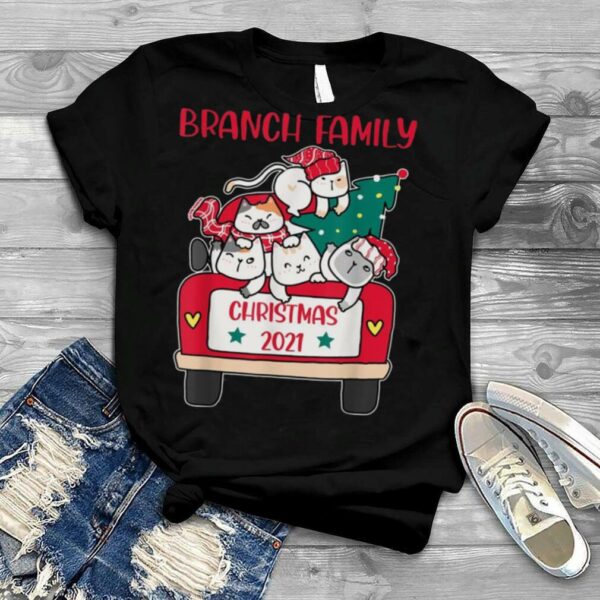 Merry Catmas Christmas truck cats Branch Family Shirt