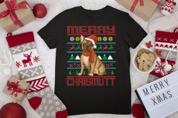 Merry Chrismutt French Bulldog Christmas T Shirt