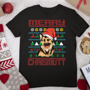 Merry Chrismutt German Shepherd Dog Christmas T Shirt
