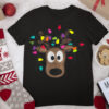 Merry Christmas Christmas Reindeer With Fairy Lights T Shirt