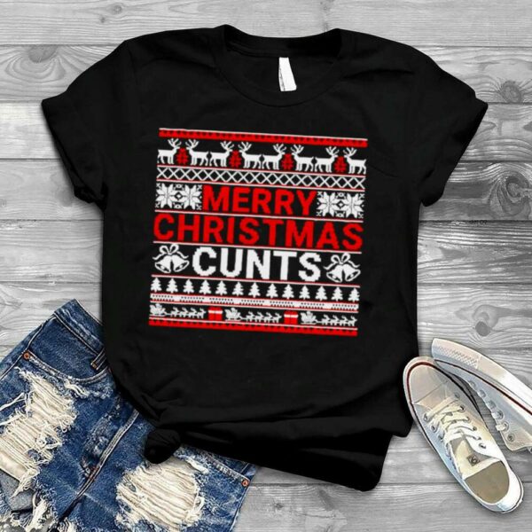 Merry Christmas Cunts Ugly Xmas Knitted Pattern shirt