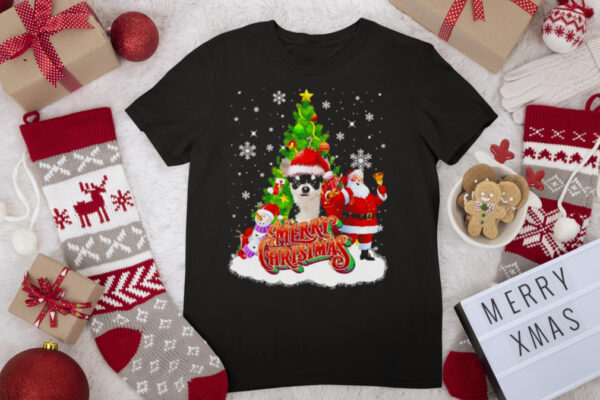 Merry Christmas Santa Claus Black Chihuahua Sweater Shirt