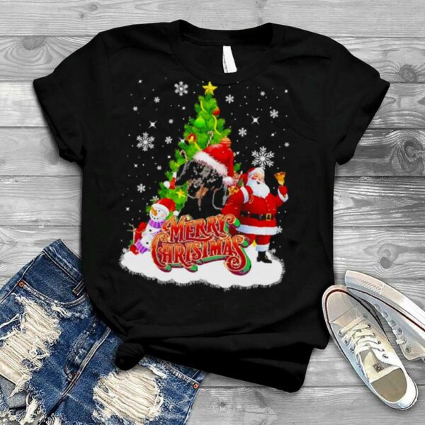 Merry Christmas Santa Claus Black Dachshund Sweater Shirt