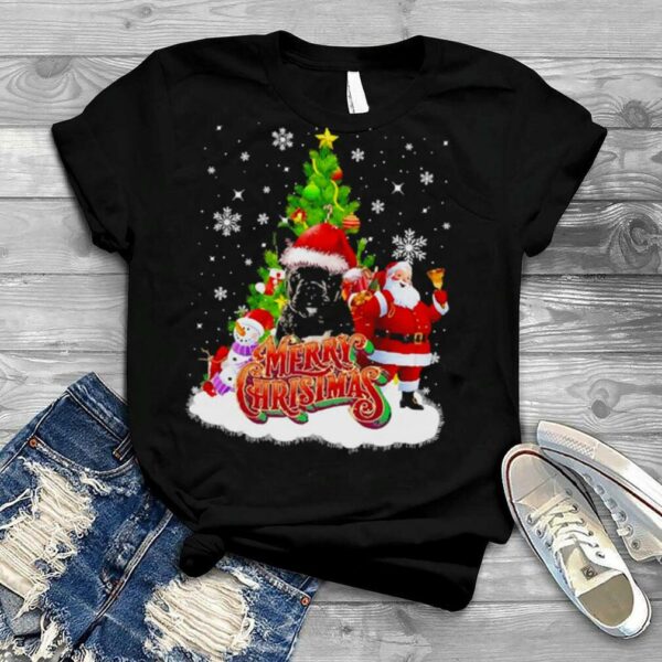 Merry Christmas Santa Claus Black French Bulldog Sweater Shirt