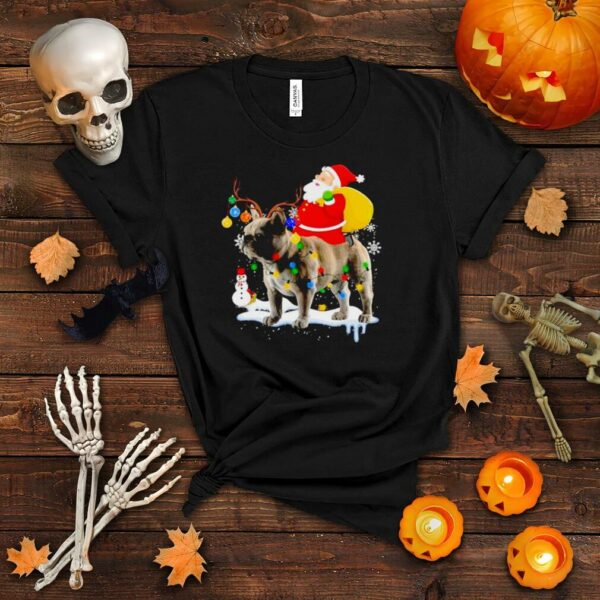 Merry Christmas Santa Claus Riding French Bulldog Shirt