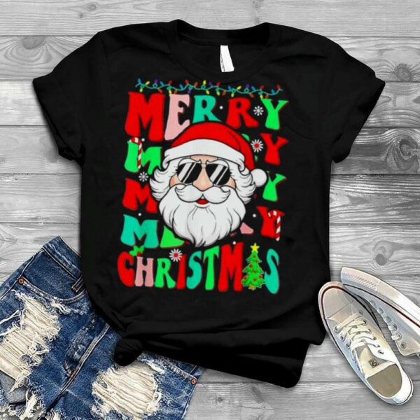 Merry Christmas Vibes Family Santa 2022 Groovy Squad Xmas T Shirt