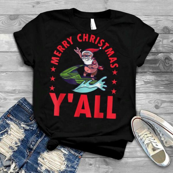 Merry Christmas Y’all Santa Jetski Summer Christmas In July T Shirt