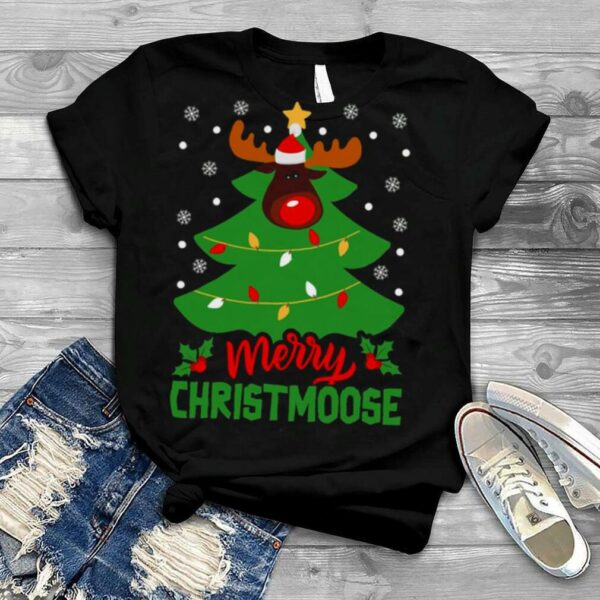 Merry Christmoose Christmas Tree Moose Xmas Pajama shirt