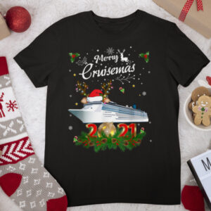 Merry Cruisemas 2021 Funny Christmas Santa Reindeer Cruise T Shirt