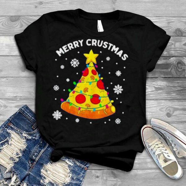 Merry Crustmas Christmas tree Xmas light pizza shirt