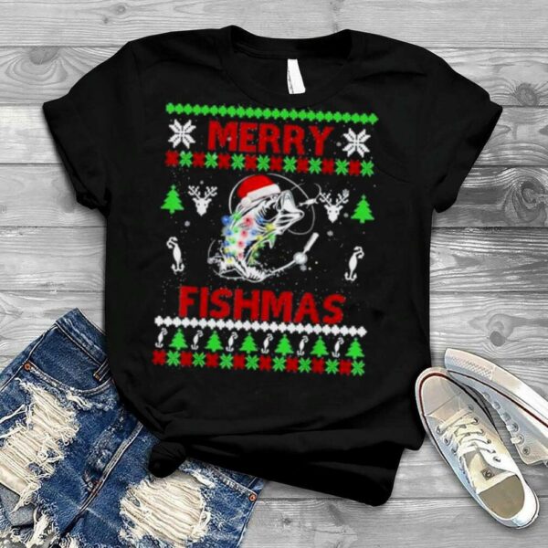 Merry Fishmas Funny Fishing Christmas UGLY Pajama Fishers 2022 T Shirt